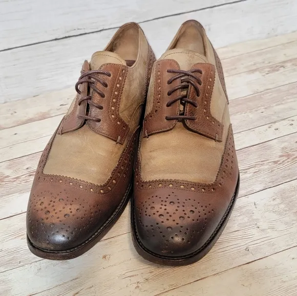 PRADA DERBY FULL BROGUE SHOES  BROWN LEATHER US 8