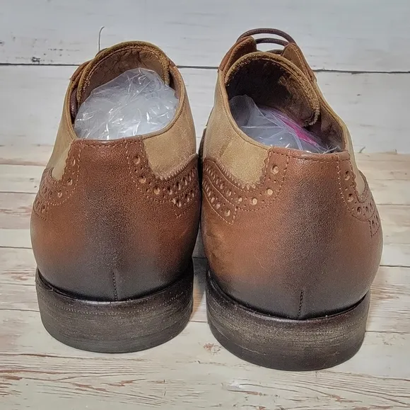 PRADA DERBY FULL BROGUE SHOES  BROWN LEATHER US 8