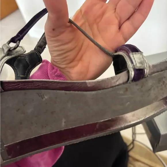 Prada Purple and Silver Wedges with Elegant Straps