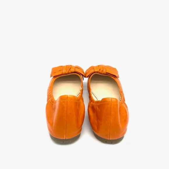 Prada Sport Leather Logo Bow Scrunch Ballet Flats~Ladies SZ 39.5~Summer Chic