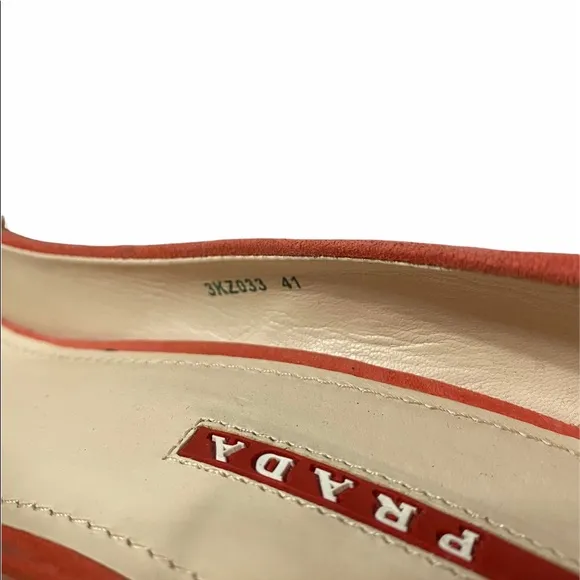 Prada Suede Peep Toe Cork Wedges