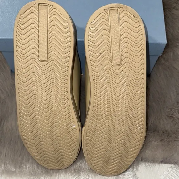 Prada Tan Leather Sneakers Classic Low-Top Design