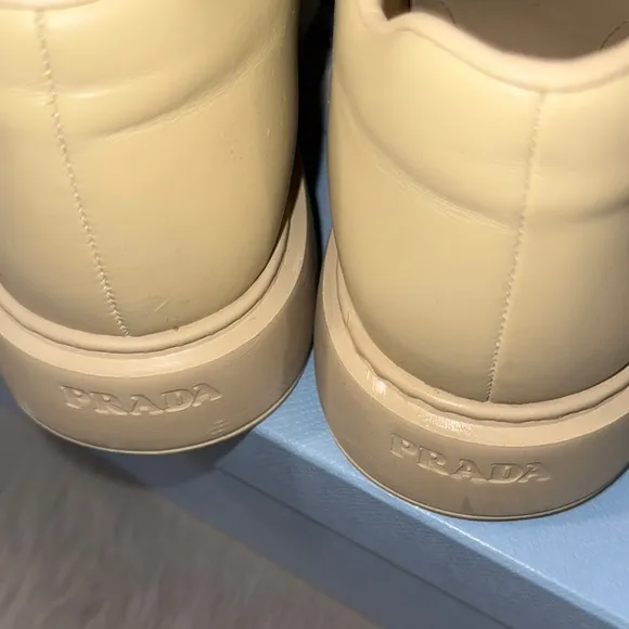 Prada Tan Leather Sneakers Classic Low-Top Design