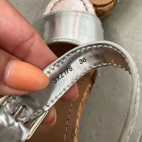 Prada Woven Metallic Wedges