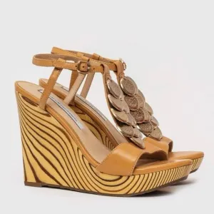 Preloved-Diane Von Furstenberg- platform wood wedges-7.5