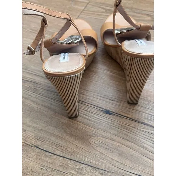 Preloved-Diane Von Furstenberg- platform wood wedges-7.5