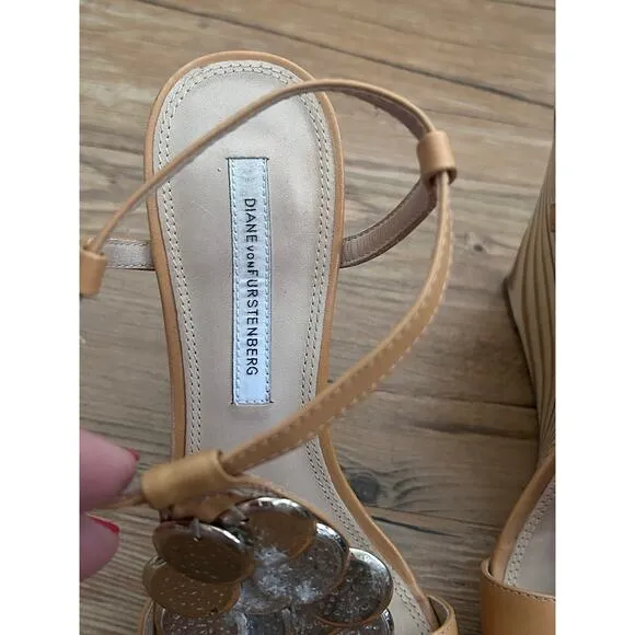 Preloved-Diane Von Furstenberg- platform wood wedges-7.5