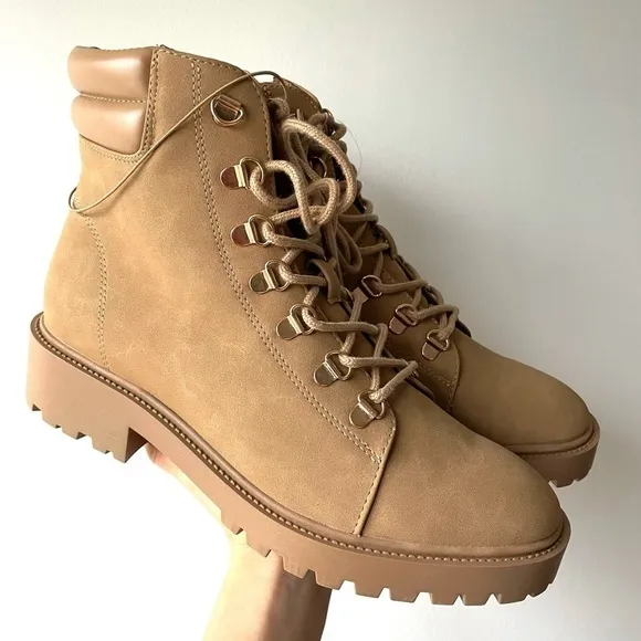 Primark Tan Lace Up Hiker Boots | Size 9 | NWT