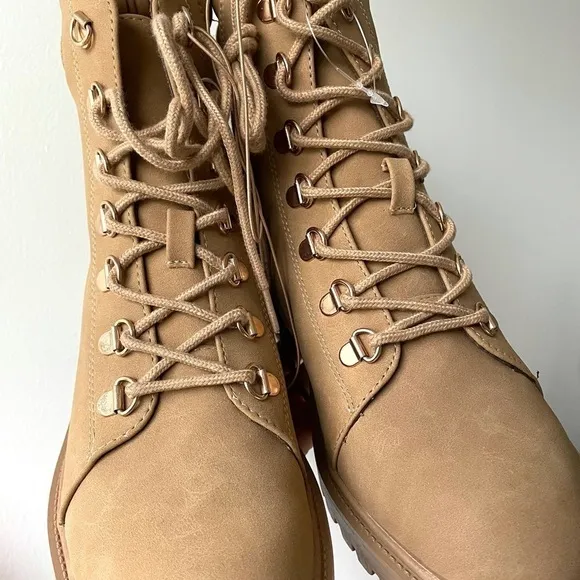 Primark Tan Lace Up Hiker Boots | Size 9 | NWT