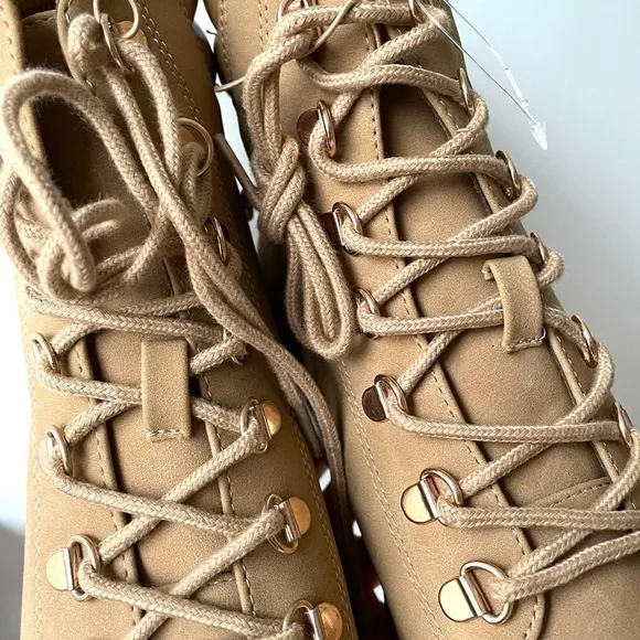 Primark Tan Lace Up Hiker Boots | Size 9 | NWT