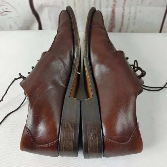 Pronto Uomo FIRENZE Made In Italy Oxford Lace Up Brown Leather Men's Sho…