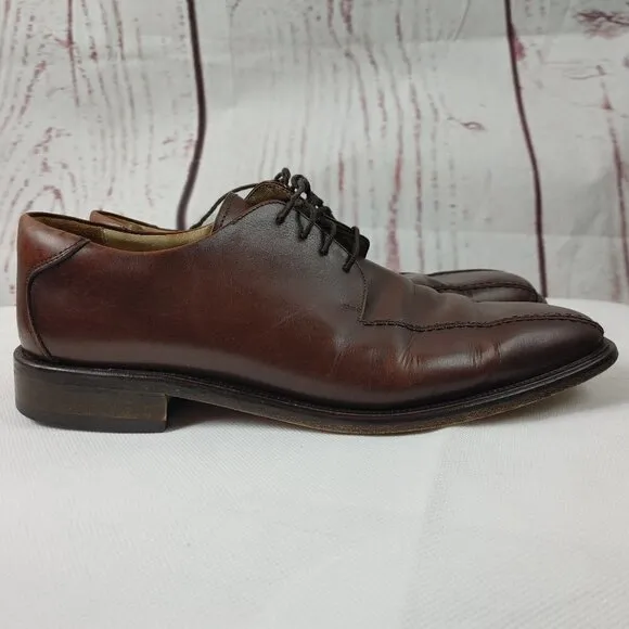 Pronto Uomo FIRENZE Made In Italy Oxford Lace Up Brown Leather Men's Sho…