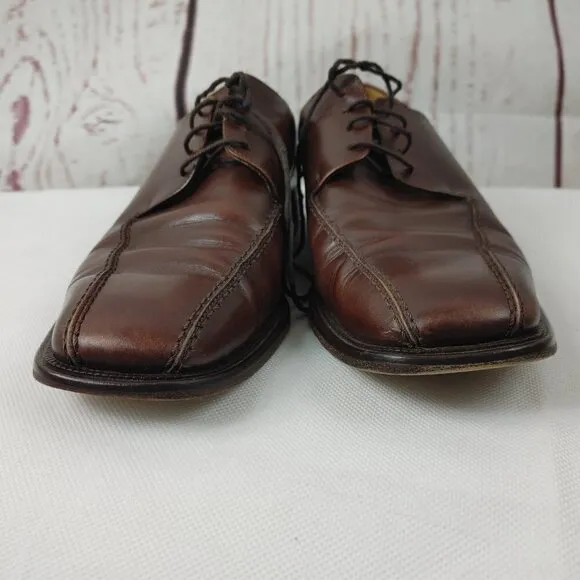 Pronto Uomo FIRENZE Made In Italy Oxford Lace Up Brown Leather Men's Sho…