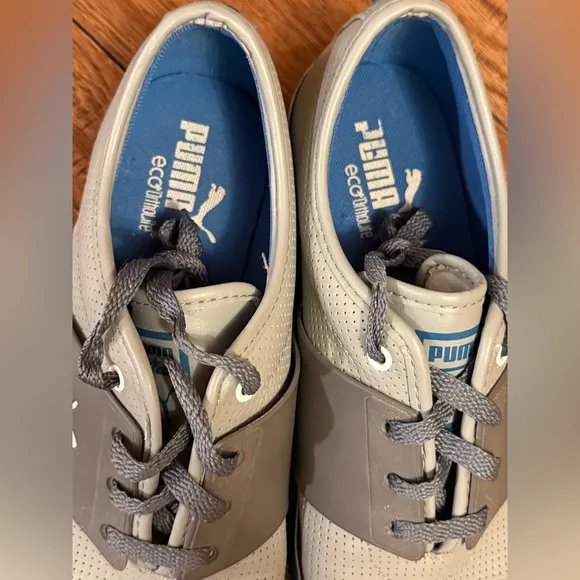 Puma‎ Men Casual Two Tone Gray Blue Shoes Sneakers Lace Up Work Size 10.5