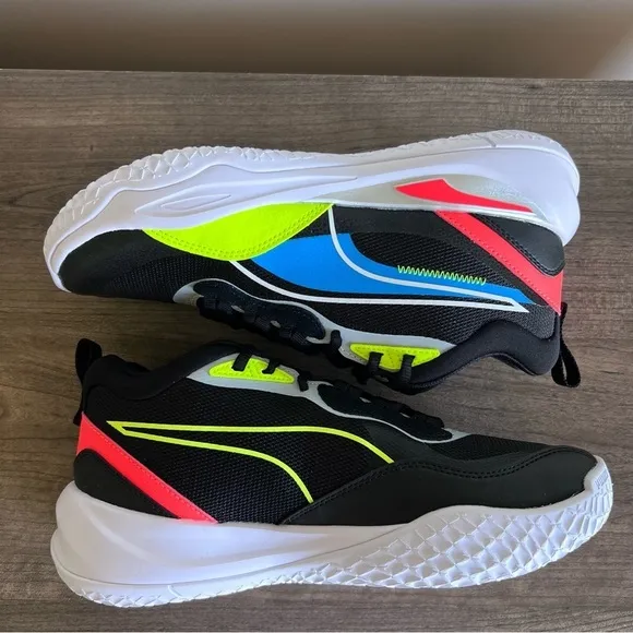Puma Playmaker Pro Jet Black Lime Squeeze Men's Shoe Size 8 #B1662