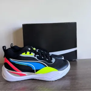 Puma Playmaker Pro Jet Black Lime Squeeze Men's Shoe Size 8 #B1662