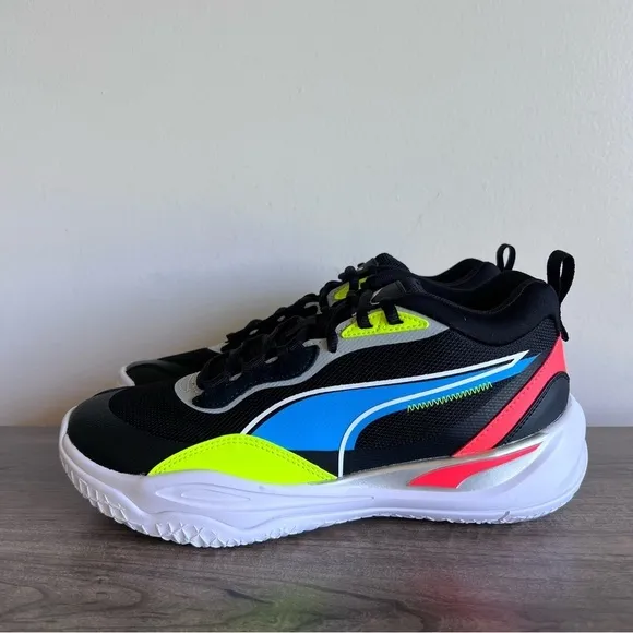Puma Playmaker Pro Jet Black Lime Squeeze Men's Shoe Size 8 #B1662