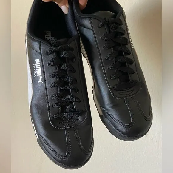 Puma Roma Basic Black White Sneakers Size 10,5