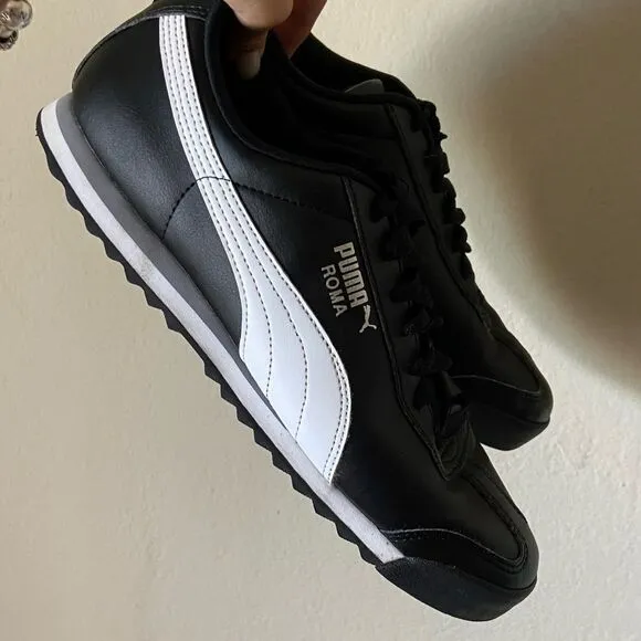 Puma Roma Basic Black White Sneakers Size 10,5