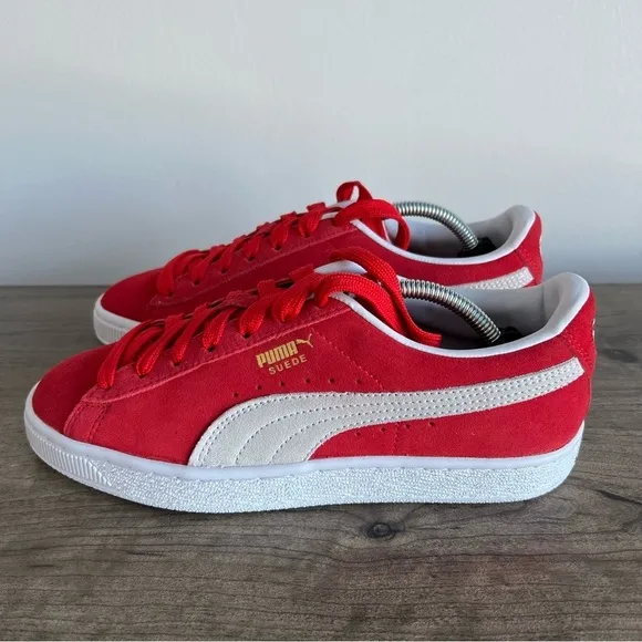 Puma Suede Classic Team Regal Red Shoes Women's 8 or Kids Size 6.5C
