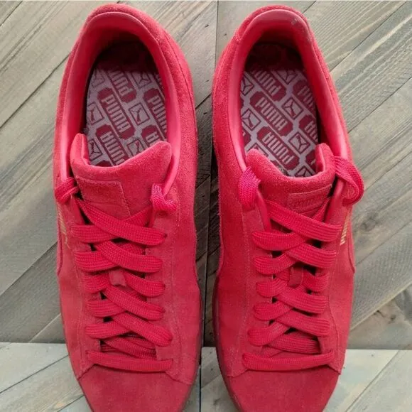 Puma Suede Red Casual Fashion‎ Sneakers Mens Size 12 Puma Classic Shoes Low