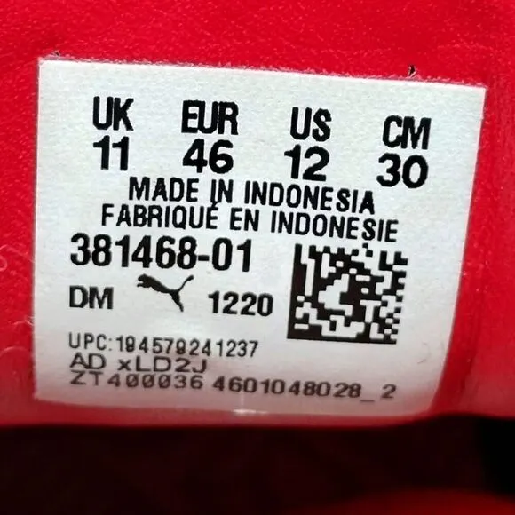 Puma Suede Red Casual Fashion‎ Sneakers Mens Size 12 Puma Classic Shoes Low