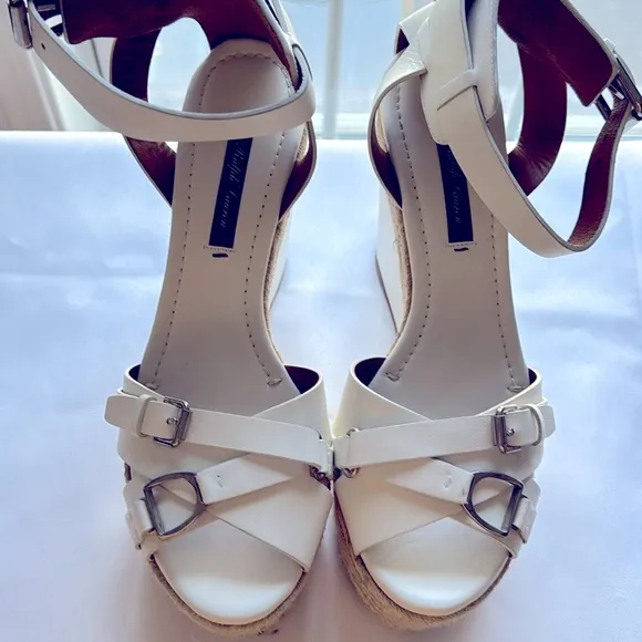 Purple label Ralph Lauren platform wedges. New