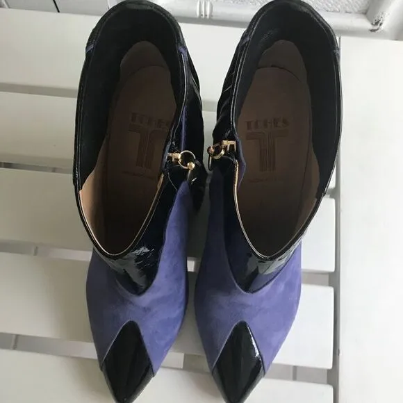 PURPLE SUEDE BRAZILIAN FRINGE  WEDGES
