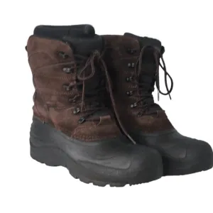Quest Leather Lining Faux Fur Brown and Black Winter Waterproof Boots 9