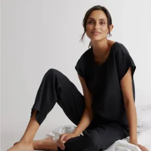 Quince 100% European Linen Pajama Set Classic Black