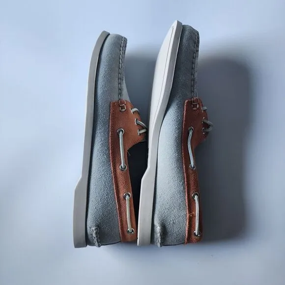 Quoddy Boat Shoe Mens Size 10 Orange Green Classic Leather Made In USA Maine NIB