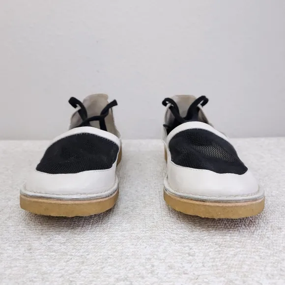 Rachel Comey Frisco Espadrille Flats Leather &amp; Mesh Ankle Wrap Tie