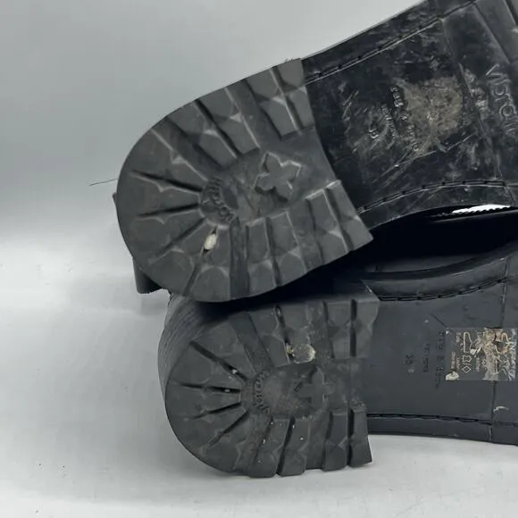 Rag &amp; Bone Boots Womens 8 EU 38 Black Leather Ankle Vibram Cannon Zip Combat