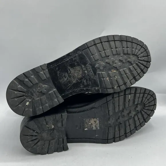 Rag &amp; Bone Boots Womens 8 EU 38 Black Leather Ankle Vibram Cannon Zip Combat