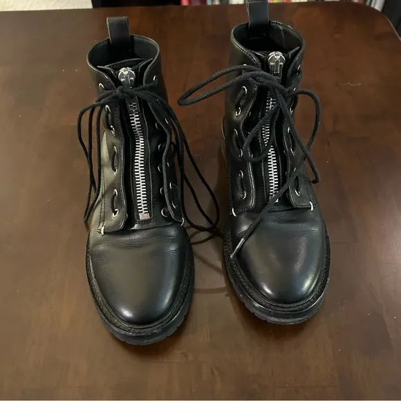 Rag &amp; Bone Cannon Boots Black Zip up Combat Size 36