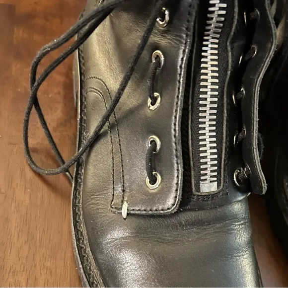 Rag &amp; Bone Cannon Boots Black Zip up Combat Size 36