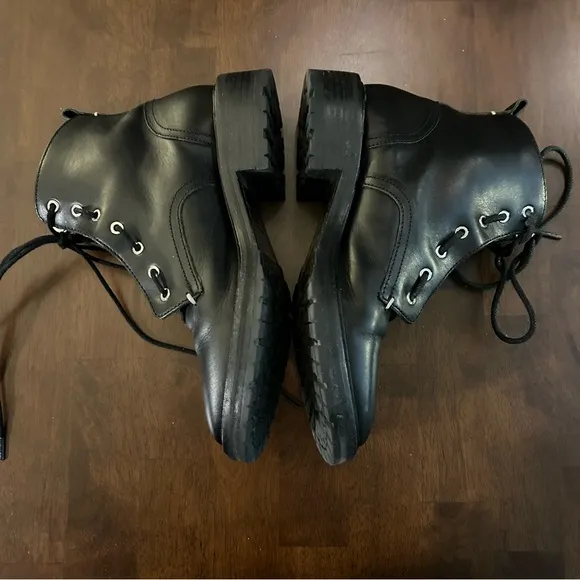 Rag &amp; Bone Cannon Boots Black Zip up Combat Size 36