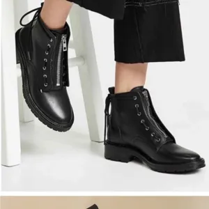 Rag &amp; Bone Cannon Boots Black Zip up Combat Size 36