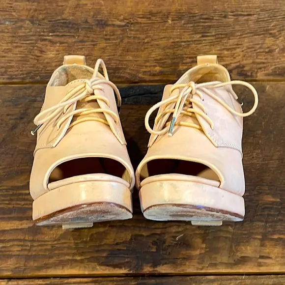 RAG &amp; BONE LEATHER SAHARA LACE UP OXFORD WOMENS WEDGE SHOES