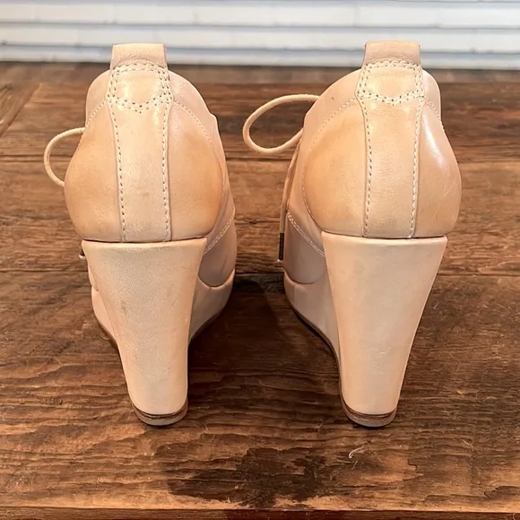 RAG &amp; BONE LEATHER SAHARA LACE UP OXFORD WOMENS WEDGE SHOES
