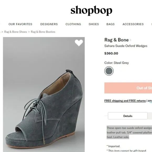 Rag &amp; Bone Sahara Suede Oxford Wedges
