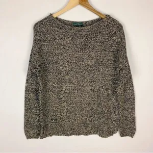 Ralph Lauren Black Cream Ragg Cotton Sweater
