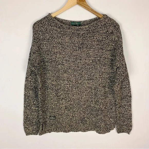 Ralph Lauren Black Cream Ragg Cotton Sweater