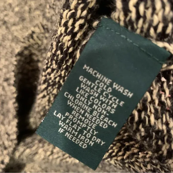 Ralph Lauren Black Cream Ragg Cotton Sweater