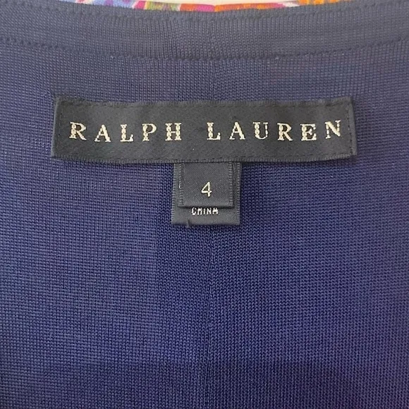 Ralph Lauren Black Label Silk Jersey Multicolor Paisley Print Sheath Dress Sz 4