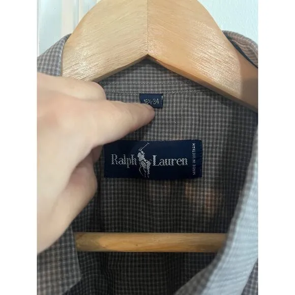Ralph Lauren oxford dress shirt grey 16 1/2 -34