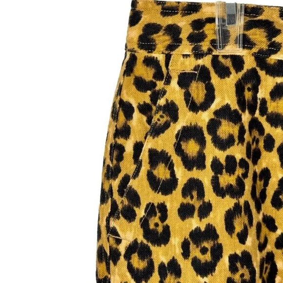 RALPH LAUREN size 14 Leopard print, button down skirt with pockets Aragon print