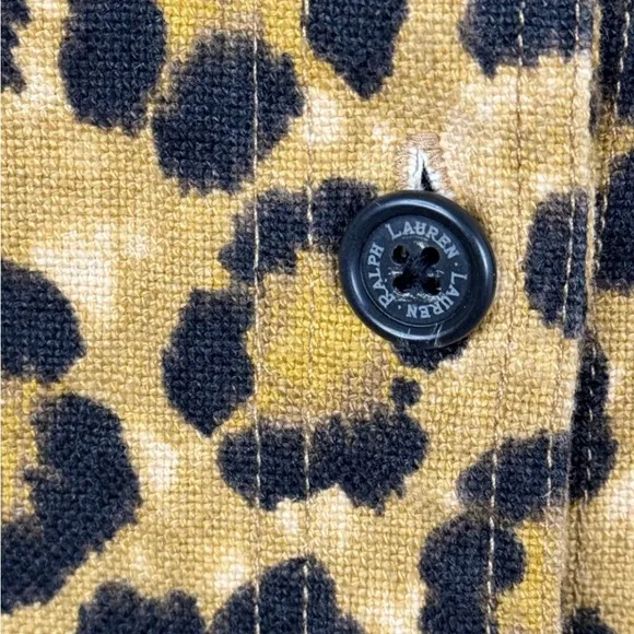 RALPH LAUREN size 14 Leopard print, button down skirt with pockets Aragon print