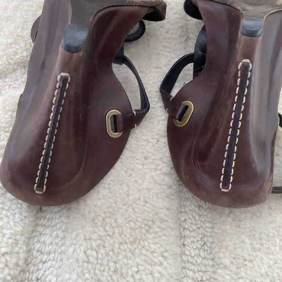RALPH LAUREN | vintage Brown Strappy Women's wedges