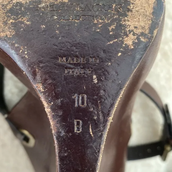 RALPH LAUREN | vintage Brown Strappy Women's wedges